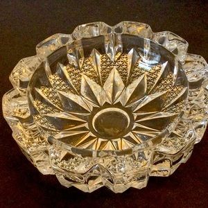 Ricardo of Japan 6” cut glass ashtray/ trinket dish